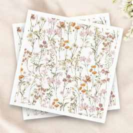Wildblommor Boho Baby Shower in Bloom Garden Pappersservett