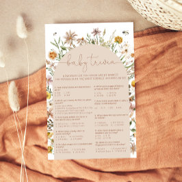 Wildblommor Boho Bohemian Baby Trivia Game