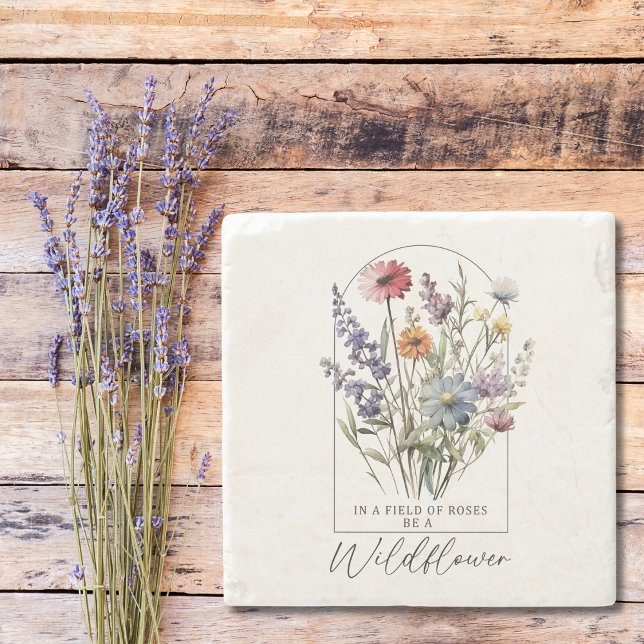 Wildblommor Boho Colorful Inspirational Quote Stenunderlägg (Skapare uppladdad)