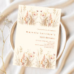 Wildblommor boho födelsedaglyx inbjudningar<br><div class="desc">En elegant som inbjuds till 50:e födelsedag (eller någon ålder). En gräddbeige färgads bakgrund som dekoreras med vattenfärgade vilda blommor i beige,  rosa,  dammig grönt.</div>