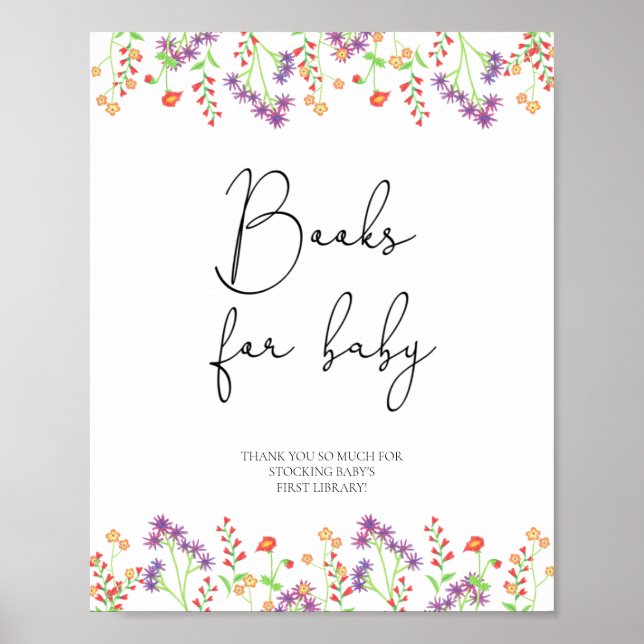 Wildblommor bokar för baby poster (Framsidan)