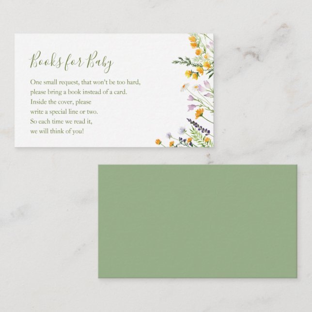 Wildblommor Bokar för babyskabinett Tilläggskort (Fram/baksida)