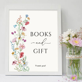 Wildblommor Bokar och Gift Poster