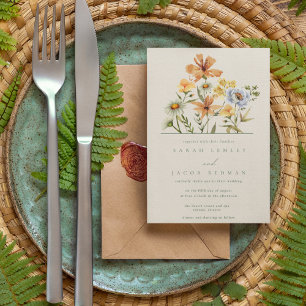 Wildblommor Botanical Garden Wedding Inbjudningar