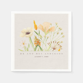 Wildblommor Botanical Garden Wedding Napkins Pappersservett