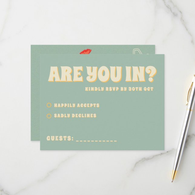 Wildblommor Botanical Garden Wedding OSA Kort (Fram/Back In Situ)