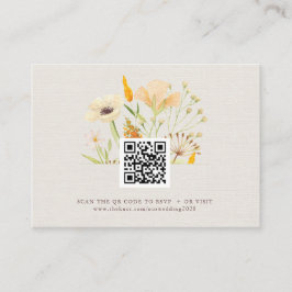 Wildblommor Botanical Garden Wedding QR-kod Tilläggskort
