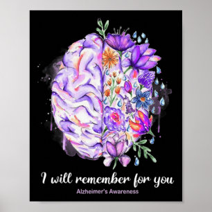 Wildblommor Brain Kom ihåg att du har Alzheimer Br Poster