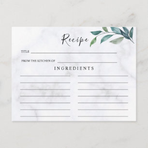 Wildblommor Bröllop ,boho Recept Card Vykort