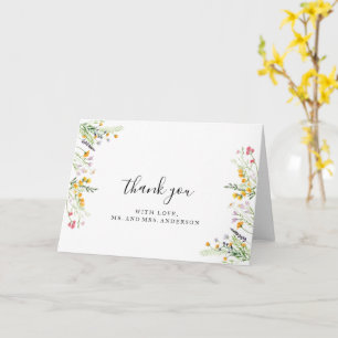 Wildblommor Bröllop fold tackor dig Card Kort