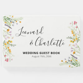 Wildblommor Bröllop Guests Bok keepsaké