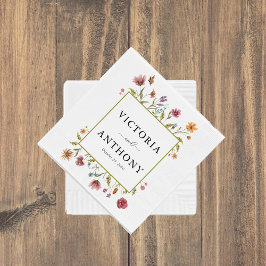 Wildblommor Bröllop Napkins Pappersservett
