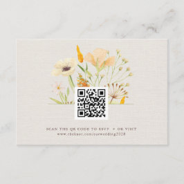 Wildblommor Bröllop OSA QR-kod Tilläggskort