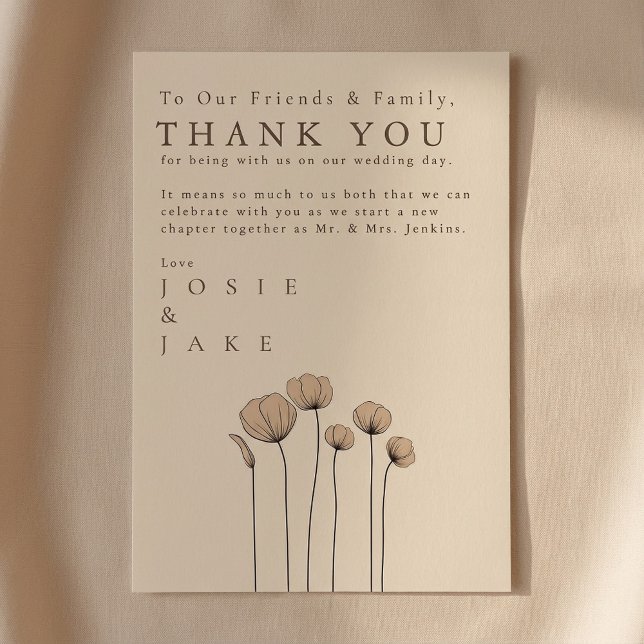 Wildblommor Bröllop tackar dig för Bord-kortet Bordsnummer (Wildflowers Wedding thank you guest Table Card.)