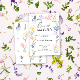 Wildblommor - Brunch och bubblande möhippa Inbjudningar