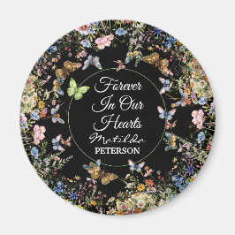 Wildblommor Butterflies Greenery Funeral Magnet