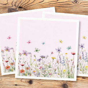 Wildblommor Butterflies Pappersservett