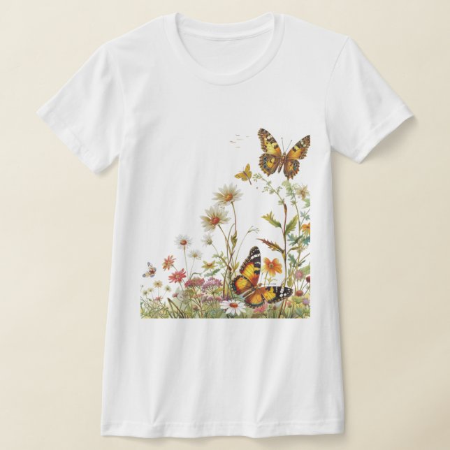 Wildblommor Butterflies T Shirt (Laydown)
