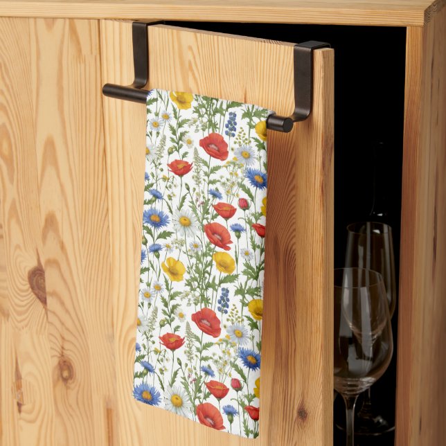 Wildblommor Colorful Söt Tea Towel Kökshandduk (Thirds Fold)