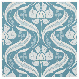 Wildblommor Damask Peacock Blue Tyg