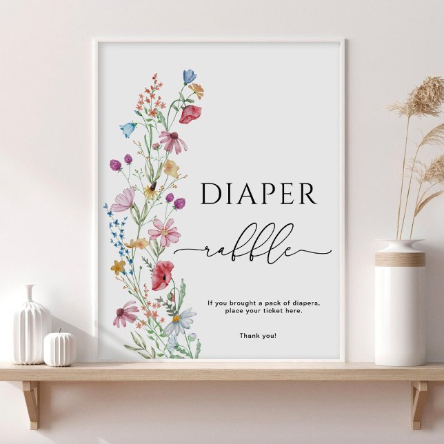 Wildblommor Diaper Raffle Poster (Skapare uppladdad)