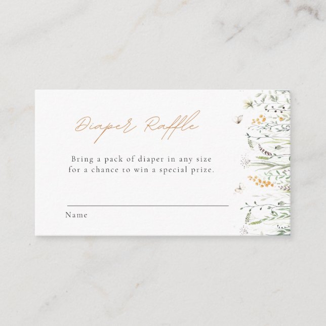 Wildblommor Diaper Raffle Tilläggskort (Framsida)
