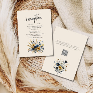 Wildblommor Elegant Beige Wedding Reception Tilläggskort
