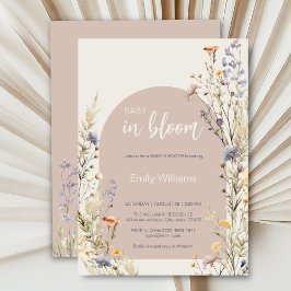 Wildblommor elegant boho babydusch inbjudningar