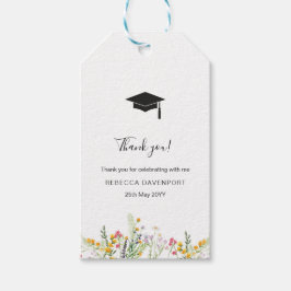 Wildblommor elegant Studenten Tack Presentetikett