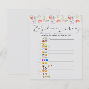 Wildblommor Emoji bild-babydusch