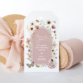 Wildblommor Fairy Dusty Rosa Garden Birthday Favor Presentetikett
