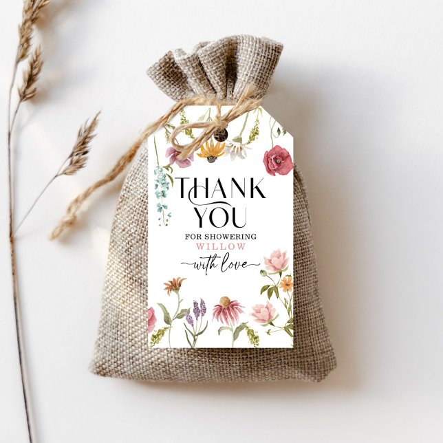 Wildblommor Fält Boho Favor Tag Presentetikett (Skapare uppladdad)