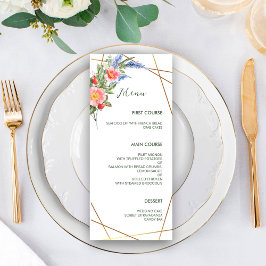 Wildblommor Faux Gold Foil Geometric Ram Rustic Meny