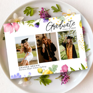 Wildblommor fet tre foto Studenten 2025 Inbjudningar