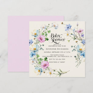 Wildblommor Flower Anemone Garden Baby Shower Inbjudningar