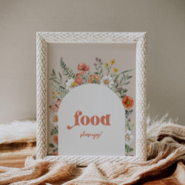 Wildblommor Food Party Sign Poster