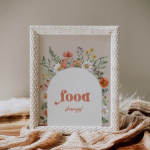 Wildblommor Food Party Sign Poster