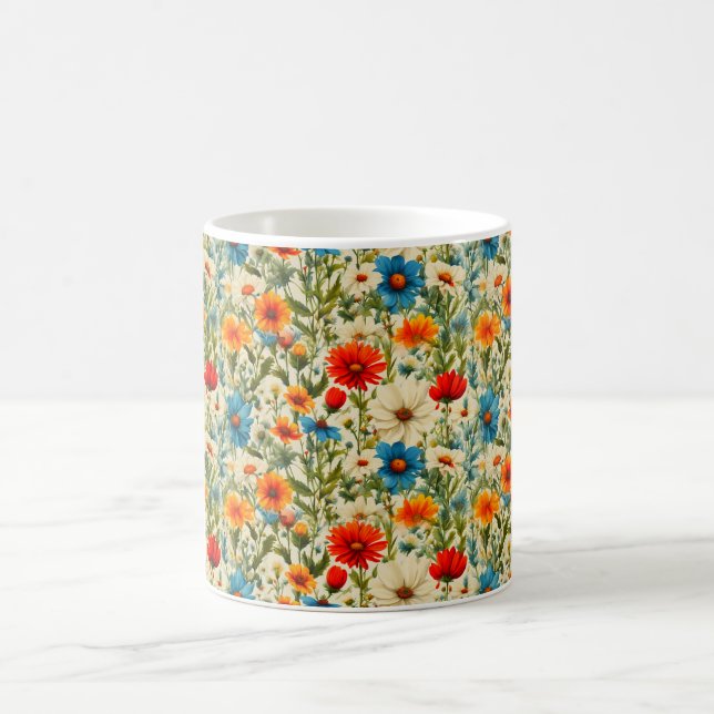 Wildblommor från Många Färg Kaffemugg (Center)