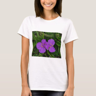 Wildblommor Fuchsia Spiderwort Hett Vår Gifts Tee Shirt