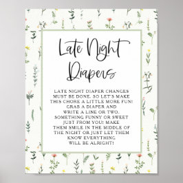 Wildblommor Garden Late Night Diaper Poster