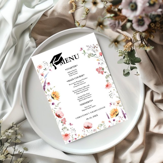 Wildblommor Garden Studentfest Meny (Skapare uppladdad)