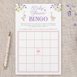 Wildblommor Geese Baby Shower Bingo Game