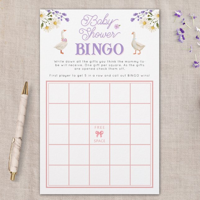 Wildblommor Geese Baby Shower Bingo Game (Skapare uppladdad)