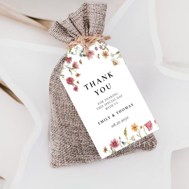 Wildblommor Gift Märkre Presentetikett (Skapare uppladdad)