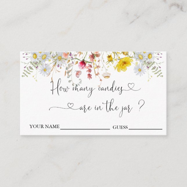 Wildblommor gissar hur många kanadenskakort tilläggskort (Framsida)