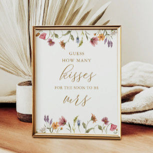 Wildblommor gissar hur många Kisses-Möhippans spel Poster