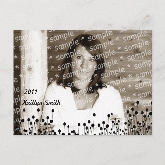 Wildblommor Grad-fotokort Inbjudan Vykort (Framsida)