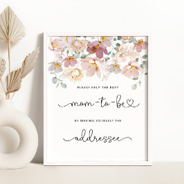 Wildblommor hjälper Busy Mamma Adress och Kuvert Poster