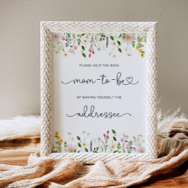 Wildblommor hjälper Busy Mamma Adress och Kuvert Poster