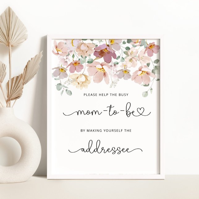 Wildblommor hjälper Busy Mamma Adress och Kuvert Poster (Skapare uppladdad)